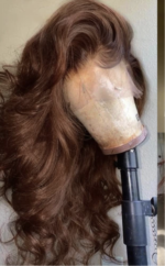 Used HD Transparent Lace Front Wig 20 Inch, Chestnut Brown