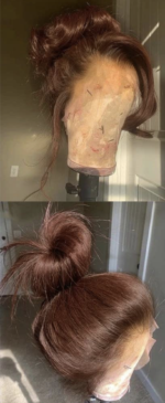 Used HD Transparent Lace Front Wig 20 Inch, Chestnut Brown - Image 2